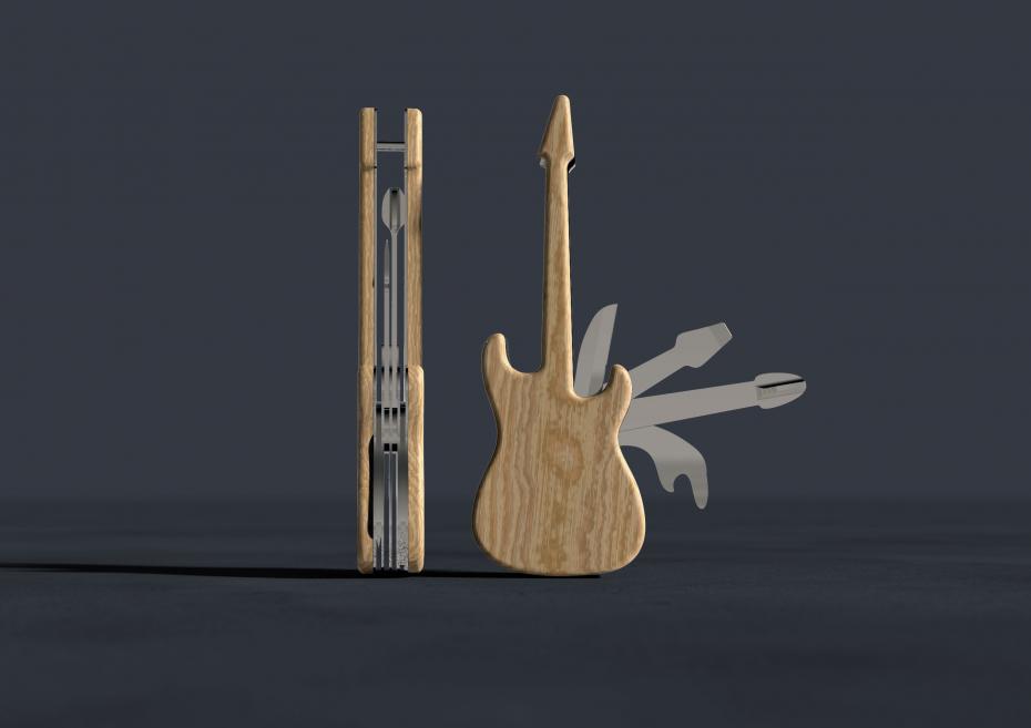 Guitar Multi Tool Front and Side View